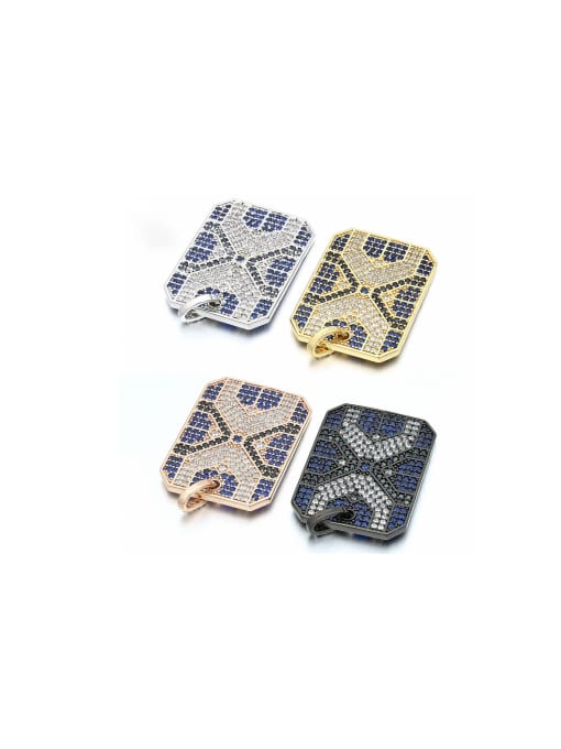 KOKO Copper Rectangular Micro Set Fancy Color Diamond Pendant 0