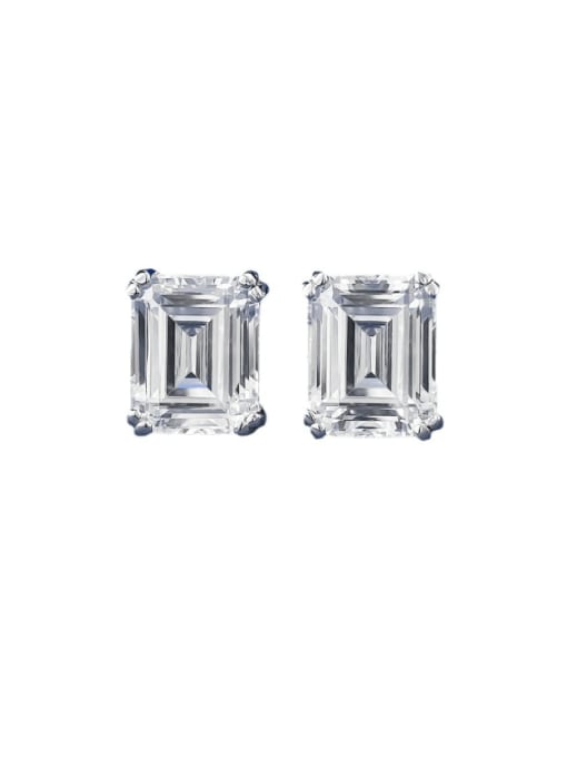 M&J 925 Sterling Silver Cubic Zirconia Geometric Luxury Stud Earring 1