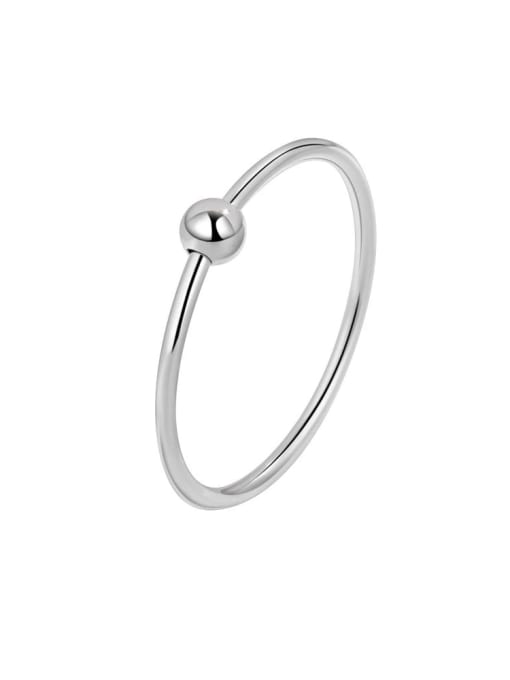 PNJ-Silver 925 Sterling Silver Bead Geometric Minimalist Band Ring 0