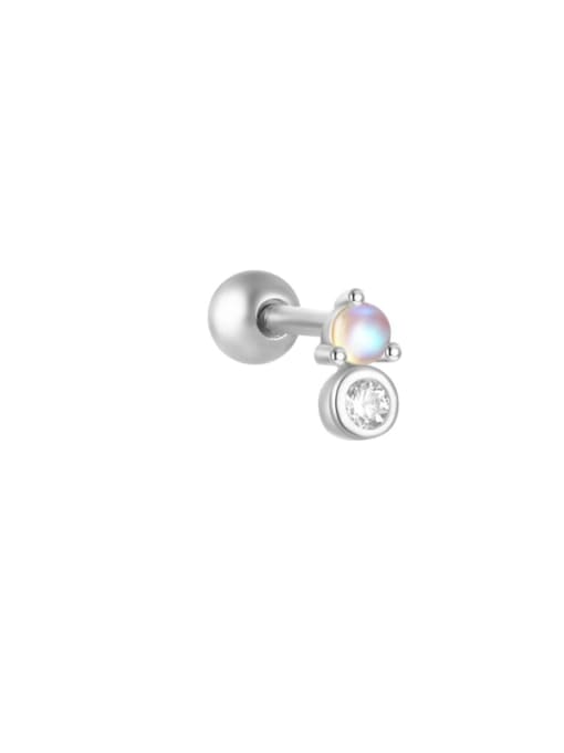 Single Platinum 6 925 Sterling Silver Cubic Zirconia Bowknot Dainty Single Earring