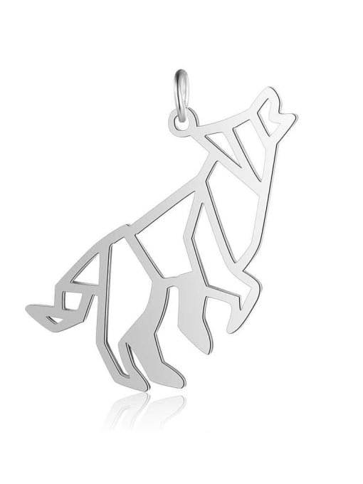 JA123 1x5 Stainless steel Gold Plated Wolf Charm Height : 32mm , Width: 39 mm