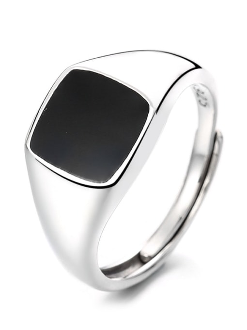 1029FJA4.4g 925 Sterling Silver Enamel Geometric Band Ring