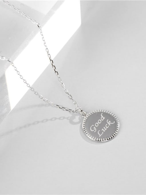 ARTTI 925 Sterling Silver Round Letter Minimalist Necklace 2