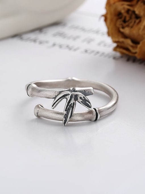 TAIS 925 Sterling Silver Leaf Vintage Band Ring 3