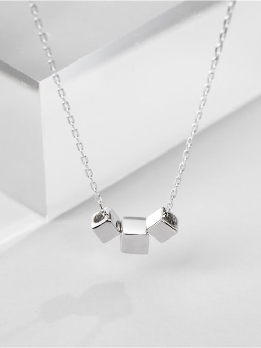 Small square Necklace 925 Sterling Silver Square Minimalist Necklace