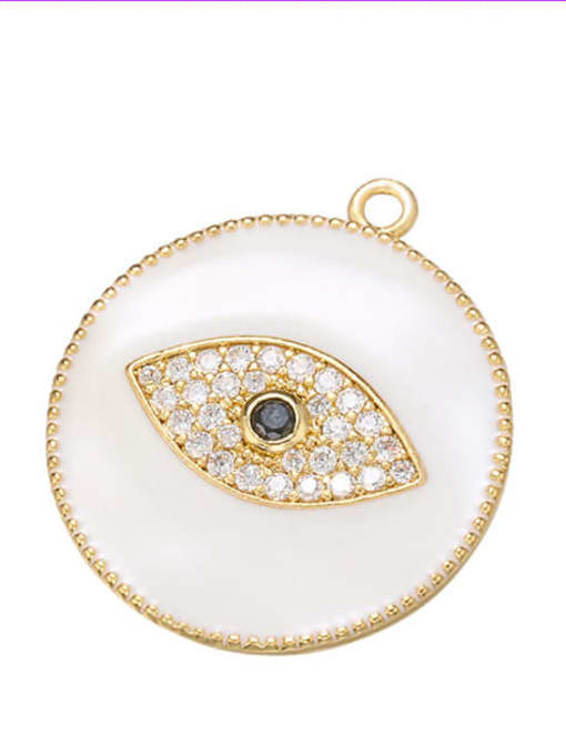 white Copper Color Drop Oil Zircon Eye Necklace Pendant
