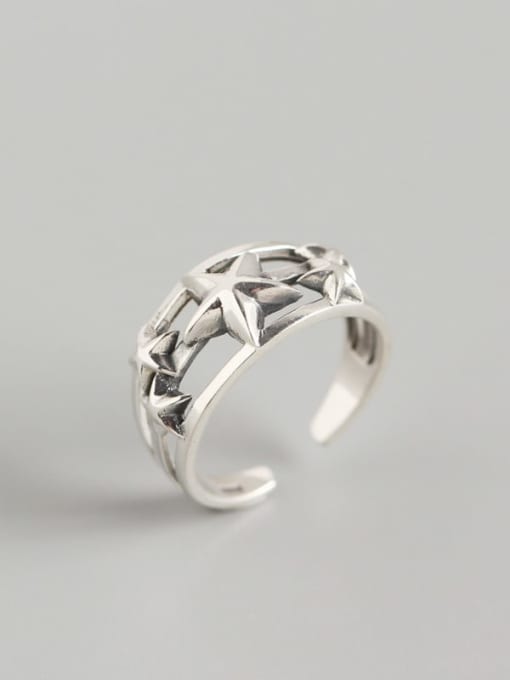 ACEE 925 Sterling Silver Star Trend Band Ring