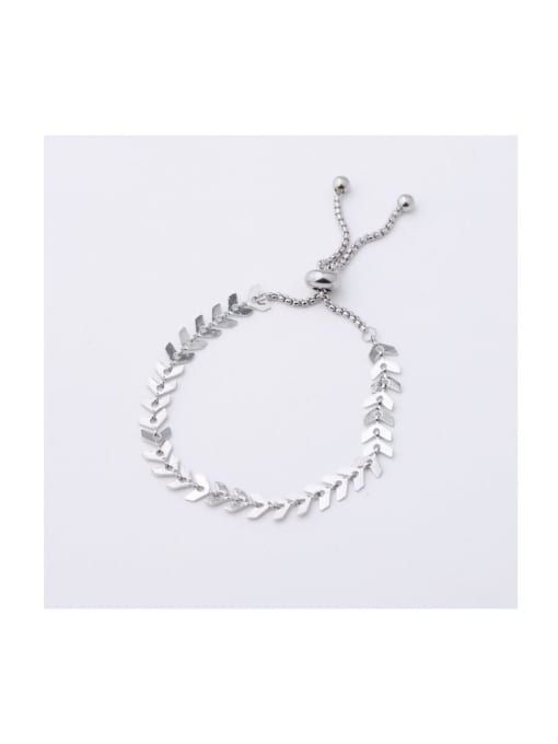 MEN PO Stainless steel Fish bone chain Trend Link Bracelet 0