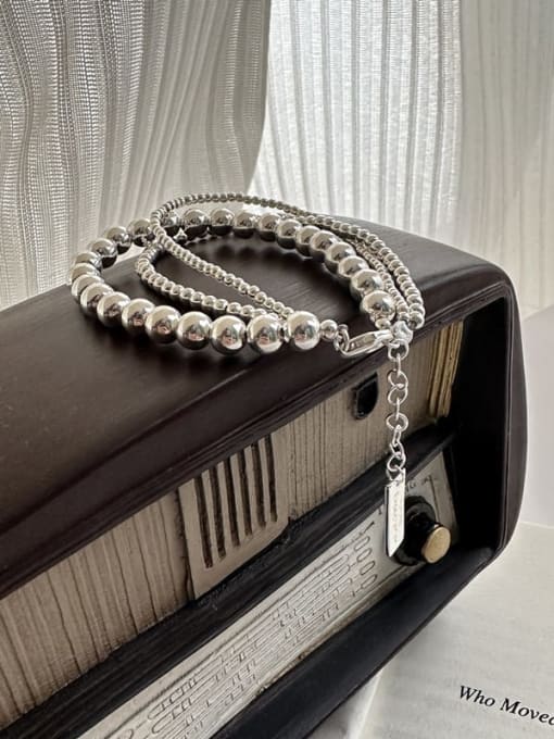 Bracelet 925 Sterling Silver Trend Geometric Bracelet and Necklace Set