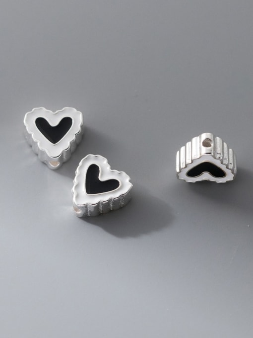 FAN 925 Sterling Silver Enamel Minimalist Heart DIY Pendant 2