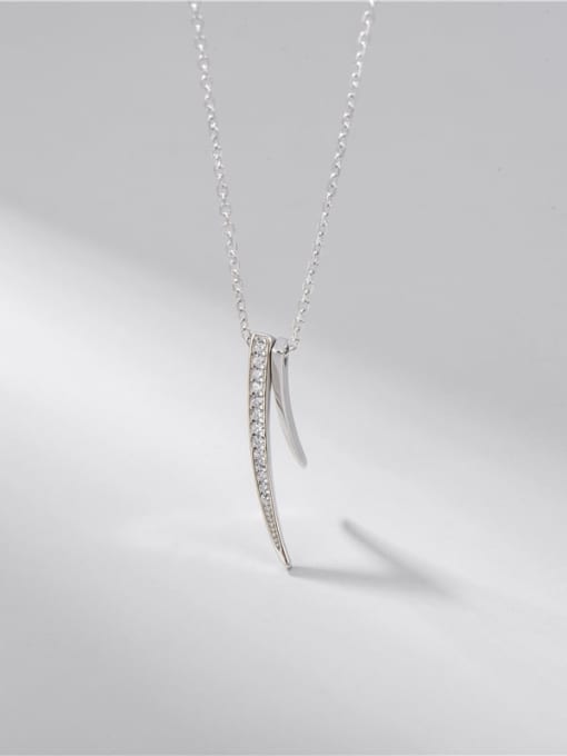 Diamond studded Necklace 925 Sterling Silver Cubic Zirconia Geometric Minimalist Necklace