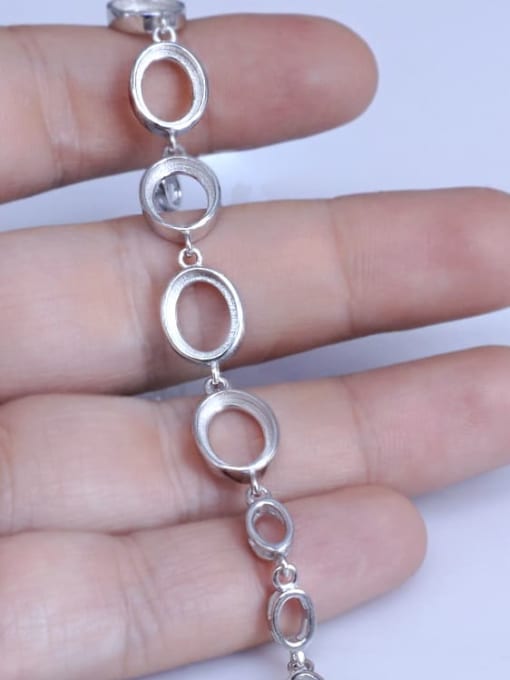Supply 925 Sterling Silver Round Bracelet Setting Stone size: 8*10mm 1