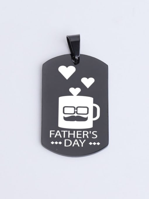 black Stainless Steel Thanksgiving Father's Day Geometric Gift Pendant