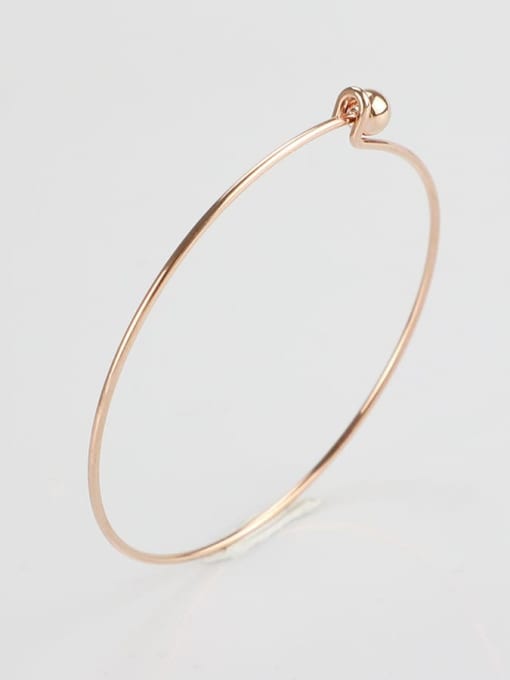 60mm rose gold Stainless steel open simple threaded bead detachable bracelet
