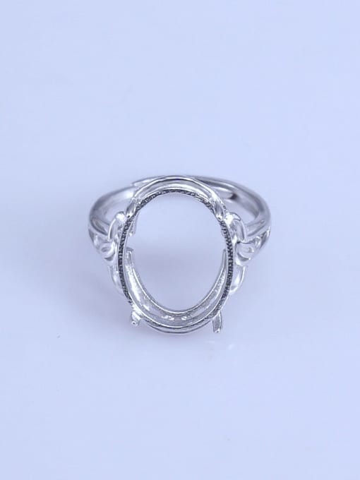 Supply 925 Sterling Silver 18K White Gold Plated Geometric Ring Setting Stone size: 9*11 10*12 11*13 12*16 13*17 14*19MM 0