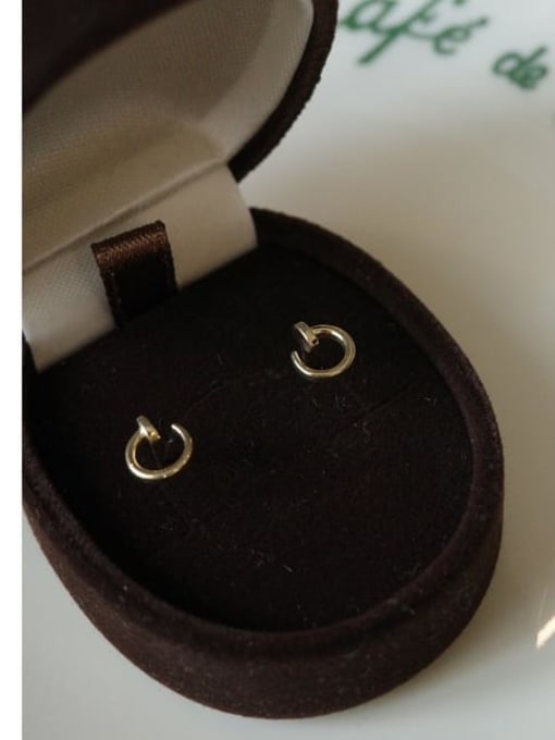 ZEMI 925 Sterling Silver Geometric Minimalist Stud Earring 3