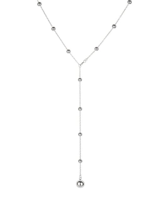 440FL approximately 12.8g 925 Sterling Silver Ball Vintage Tassel Necklace