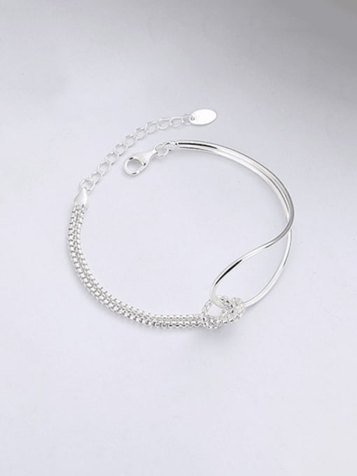 TAIS 925 Sterling Silver Asymmetrical  Geometric Minimalist Bracelet 0