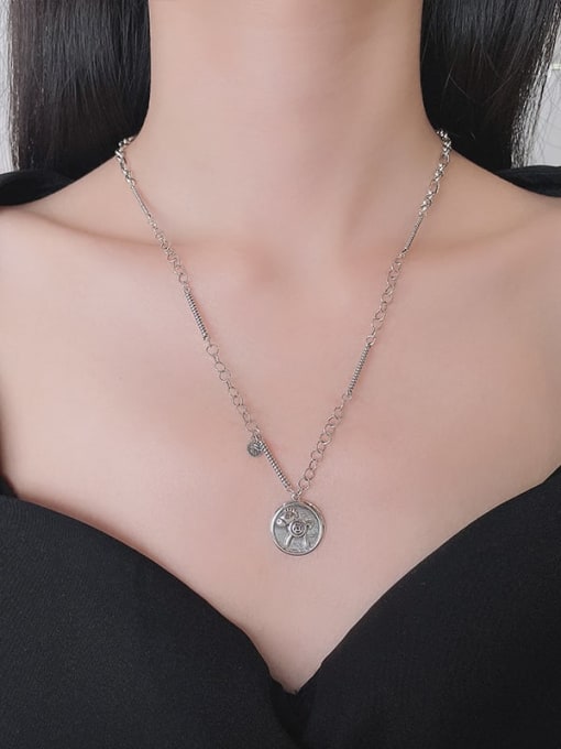 TAIS 925 Sterling Silver Geometric Vintage Necklace 1