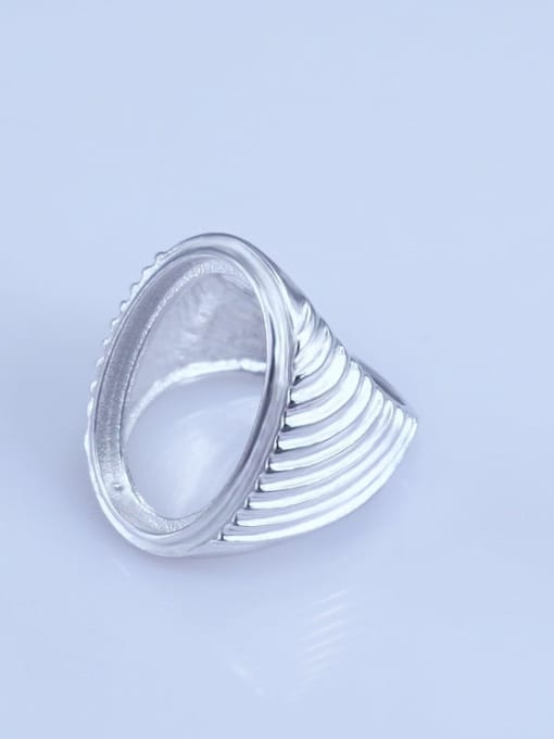 Supply 925 Sterling Silver 18K White Gold Plated Round Ring Setting Stone size: 15*22mm 1