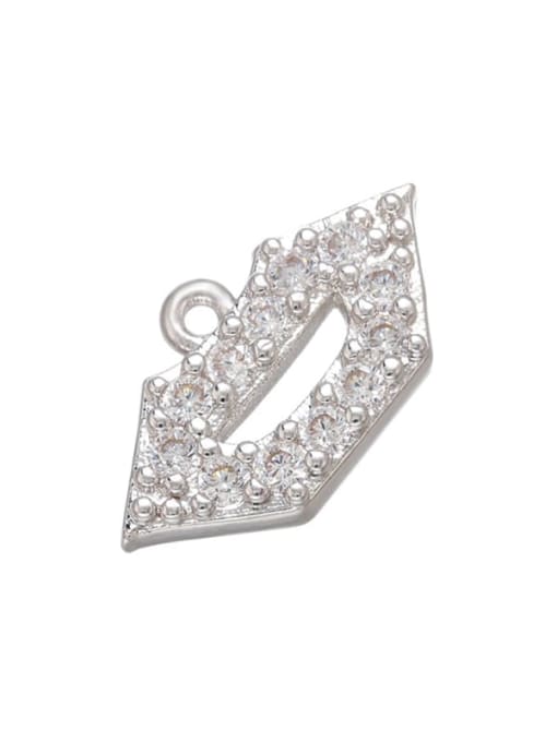 White Gold lips Brass Micropaved Butterfly Five-pointed star flower lips Pendant
