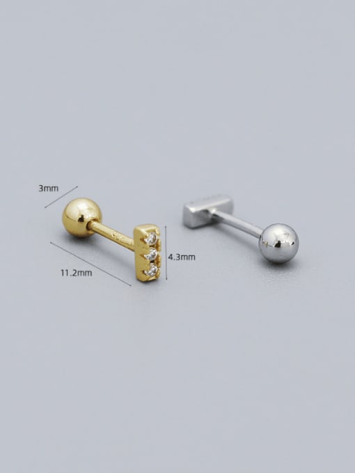 ACEE 925 Sterling Silver Cubic Zirconia Geometric Minimalist Stud Earring 1