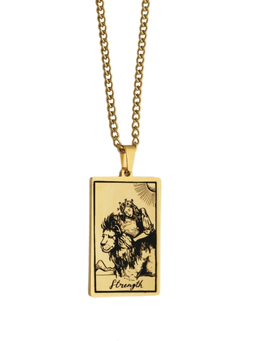 golden Strength's Tarot hip hop stainless steel titanium steel necklace
