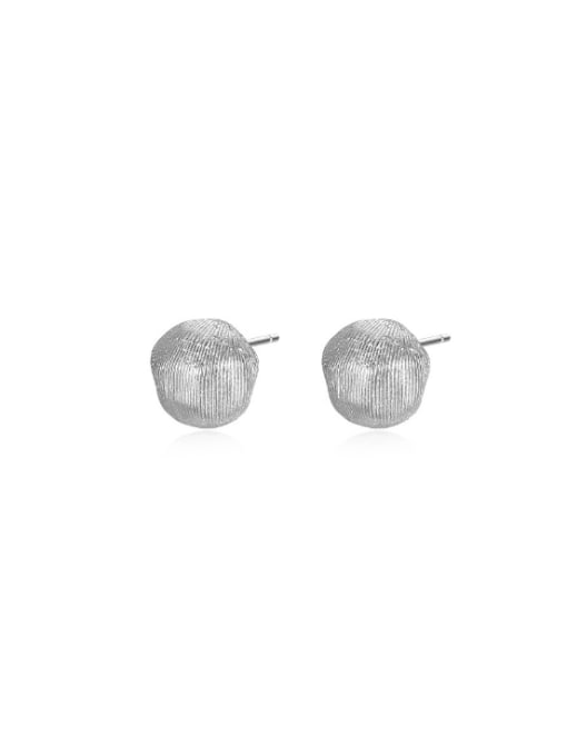 YUANFAN 925 Sterling Silver Round Ball Vintage Stud Earring 0