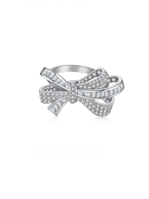 DY120616 925 Sterling Silver Cubic Zirconia Butterfly Luxury Band Ring