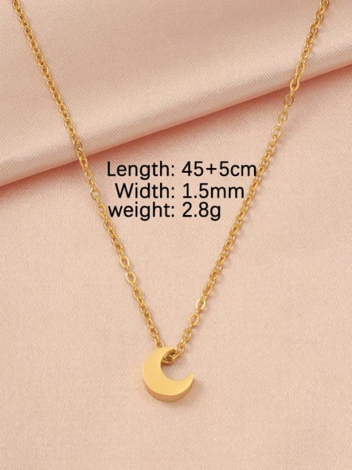 True Gold in the Moon 18k Furnace Stainless steel Heart Minimalist Necklace