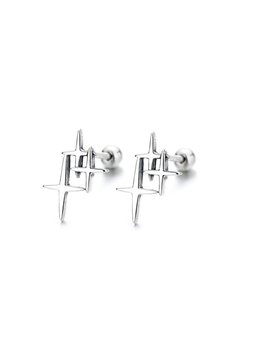 033fr about 1.03g pair 925 Sterling Silver Cross Minimalist Stud Earring