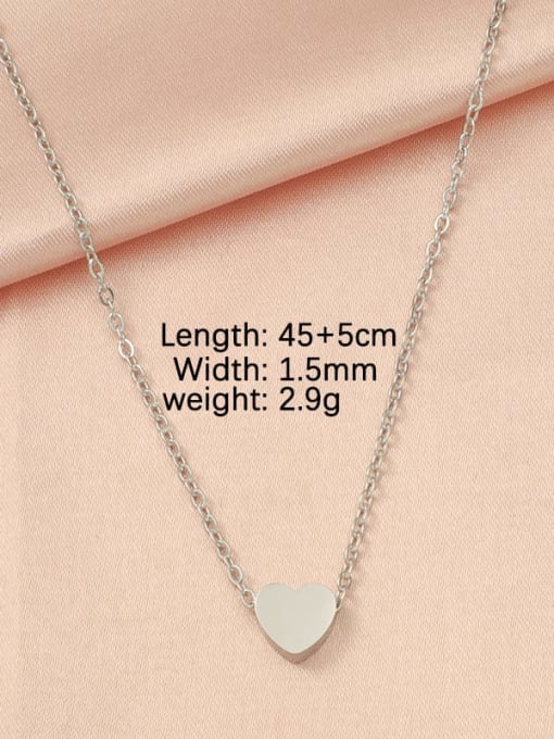 Love Steel Stainless steel Heart Minimalist Necklace