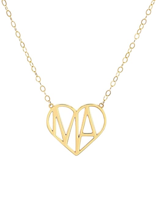 golden 925 Sterling Silver Hollow Heart Minimalist Necklace