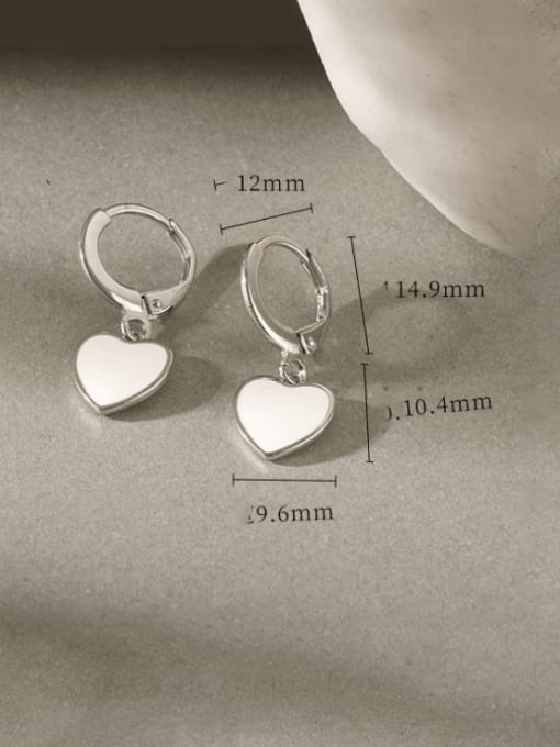 YUANFAN 925 Sterling Silver Heart Minimalist Huggie Earring 3