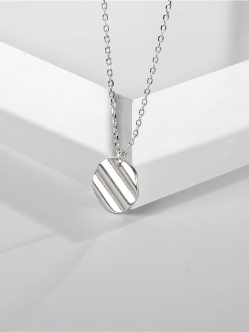 ARTTI 925 Sterling Silver  Minimalist Round Concave Convex  Necklace 3