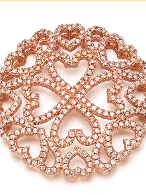 Rose Gold Brass Micropaved Snowflake Pendant