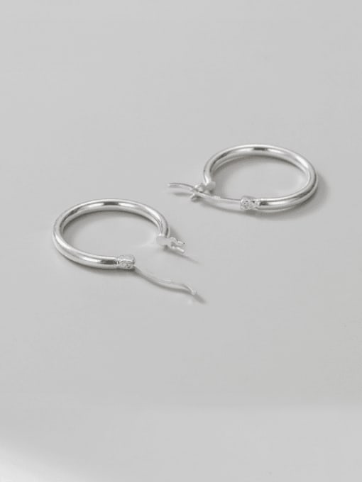 25MM 925 Sterling Silver Round Minimalist Hoop Earring