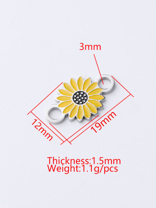 MEN PO Stainless steel fresh small daisy double hole sun flower accessories 2