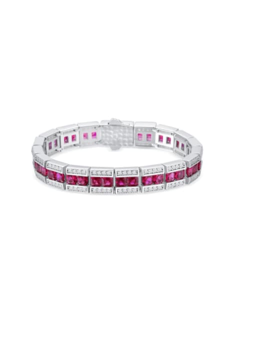 A&T Jewelry 925 Sterling Silver High Carbon Diamond Geometric Luxury Bracelet 0