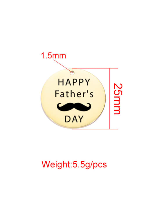 MEN PO Stainless Steel Laser Lettering Father's day Single Hole Diy Jewelry Accessories 3