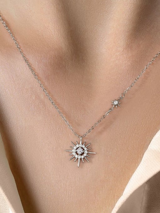LOLUS 925 Sterling Silver Moissanite Flower Dainty Necklace 1