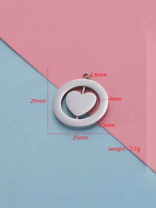 MEN PO Stainless Steel Hollow Turnable Square Round Heart Jewelry Accessories 3