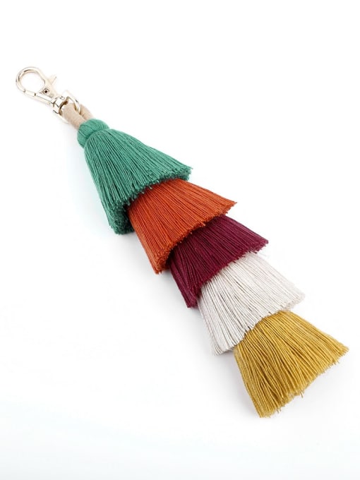 K68009 green color Alloy Cotton Rope  Tassel Artisan Hand-Woven Bag Pendant