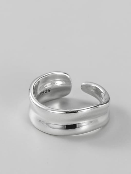 Streamline smooth ring 925 Sterling Silver Irregular Vintage Band Ring