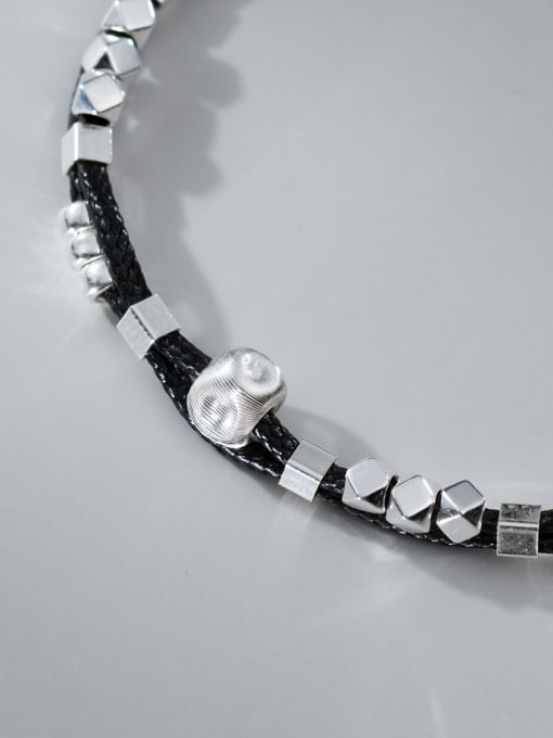 FAN 925 Sterling Silver Weave Minimalist Handmade Weave Bracelet 2