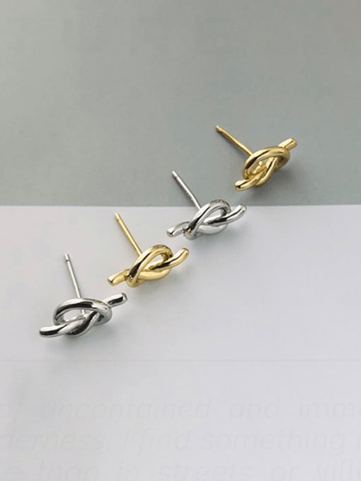 YUANFAN 925 Sterling Silver Bowknot Minimalist Stud Earring