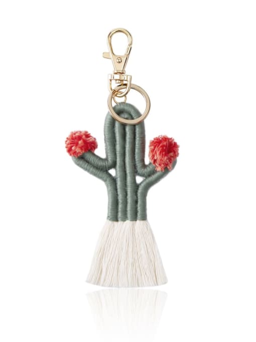 K68234 10 Alloy Cotton Cactus Cute Hand-Woven Key Chain/ Bag Pendant