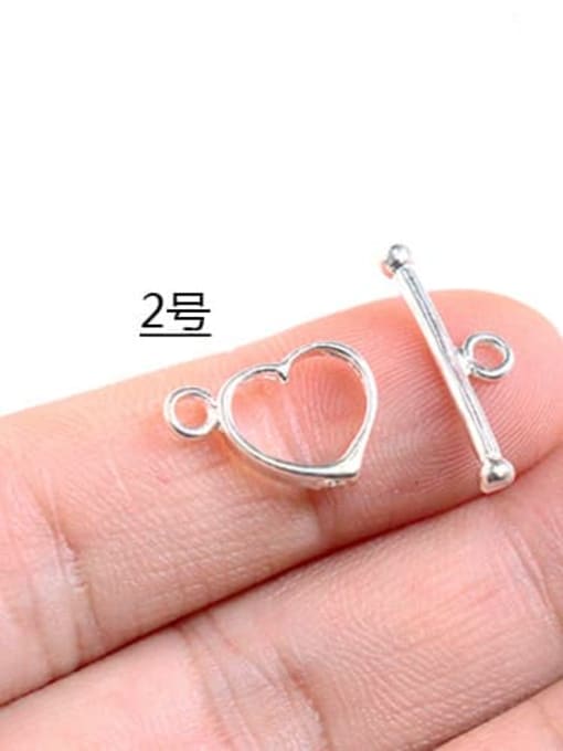 CYS 925 Sterling Silver Heart Round Toggle Clasp 2