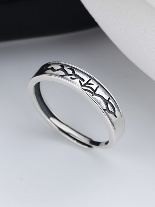 TAIS 925 Sterling Silver Embossed Texture Vintage Band Ring 2