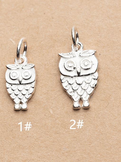 FAN 925 Sterling Silver Owl Charm Height : 16 mm , Width: 9 mm 0